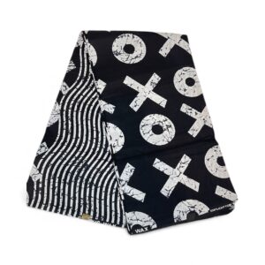 Original African Print Fabric xoxo design- 10% cotton
